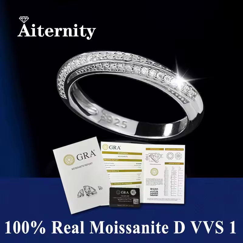 Luxury Moissanite Ring – 925 Sterling Silver with GRA Certification Timeless Sparkle