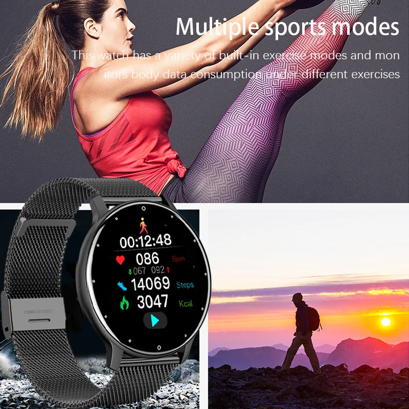 Women’s Smartwatch – Full Touchscreen Fitness Tracker, IP67 Waterproof Rating.