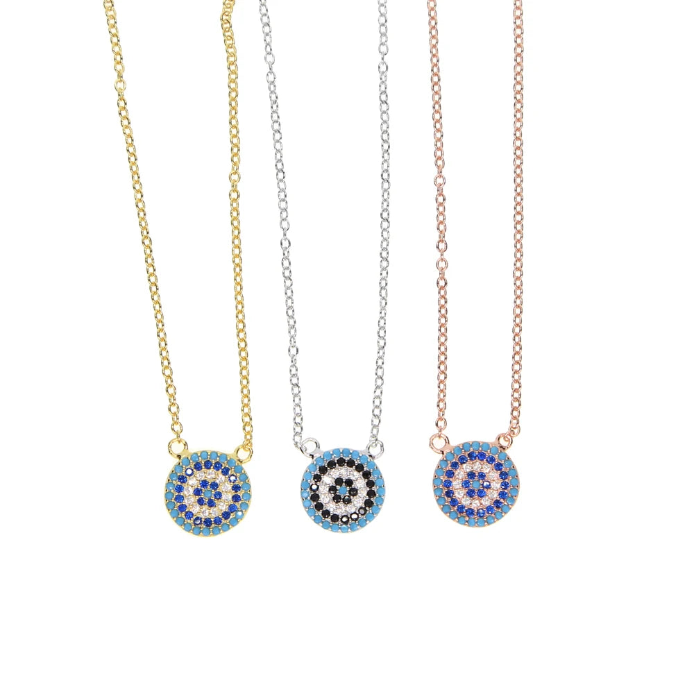 Azura 925 Sterling Silver Evil Eye Hamsa Necklace with White and Blue Women's Lucky Eye Pendant Jewelry