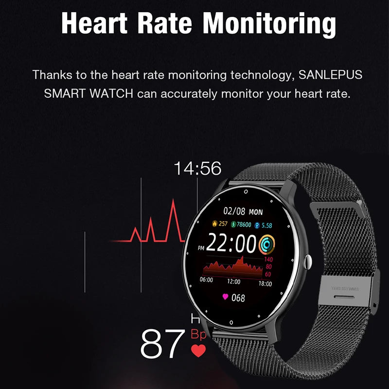 Women’s Smartwatch – Full Touchscreen Fitness Tracker, IP67 Waterproof Rating.