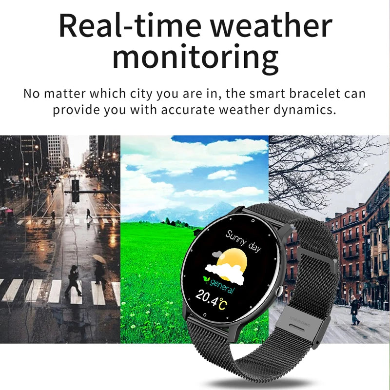 Women’s Smartwatch – Full Touchscreen Fitness Tracker, IP67 Waterproof Rating.