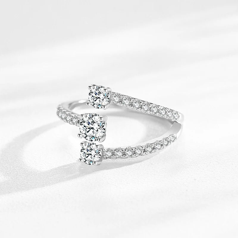 925 Sterling Silver Geometric Zirconia Ring