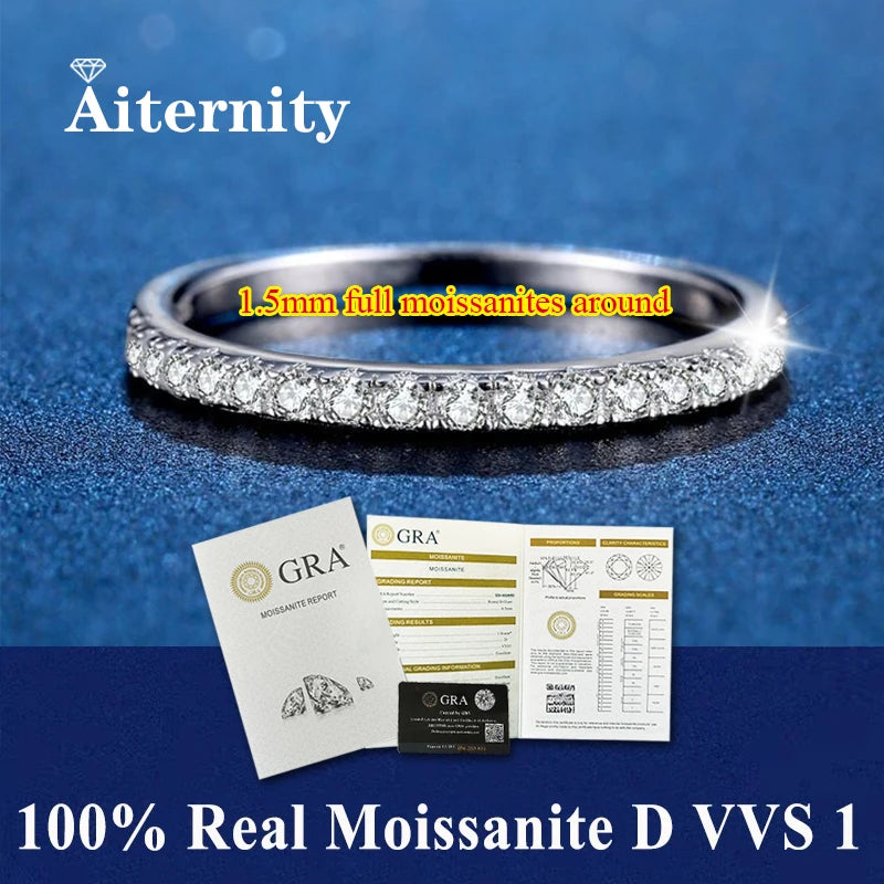 Luxury Moissanite Ring – 925 Sterling Silver with GRA Certification Timeless Sparkle
