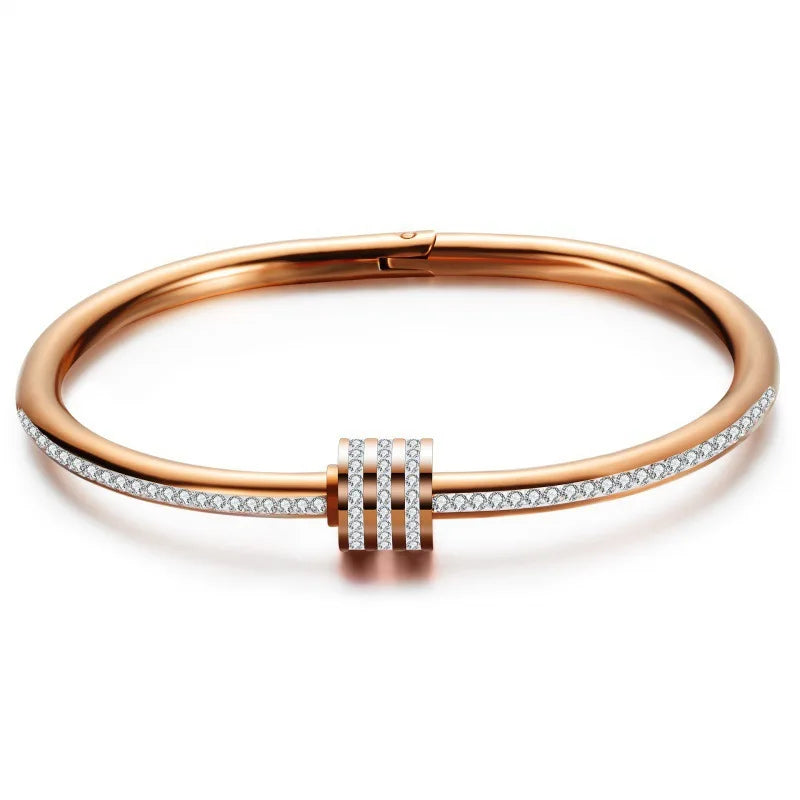 Elena Gold-Plated Stainless Steel Crystal Wrap Bracelet