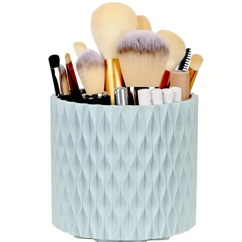 360° Rotating Makeup Brush Organizer – 5-Slot Multi-Functional Storage Holder for Vanity or Desk