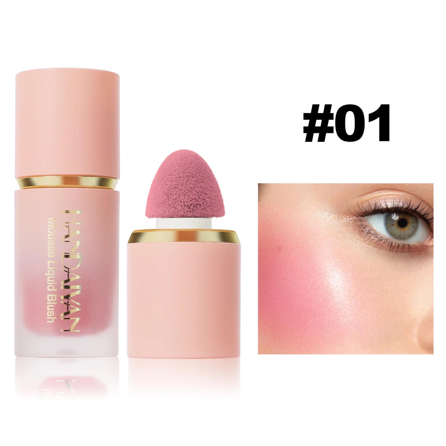 HANDAIYAN 6-Color Matte Liquid Blush – Long-Lasting, Waterproof with Sponge Brush Head