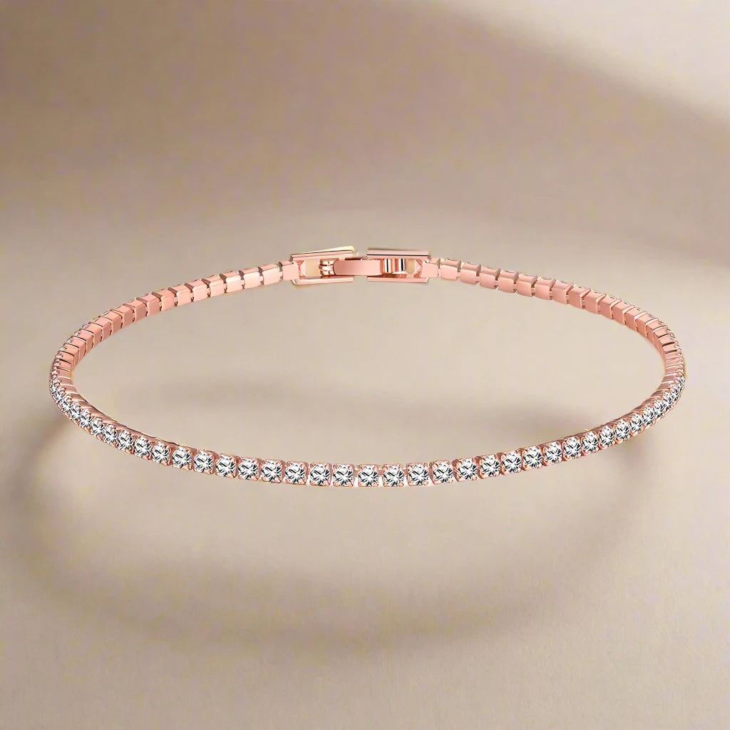 Mia Tennis Bracelet 925 Rose Gold Jewelry