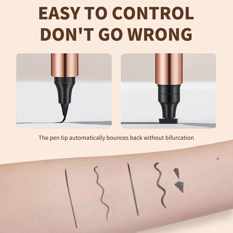 O'CHEAL Dual-Head Black Eyeliner Stamp – Waterproof Liquid Eyeliner Pen | Fast-Dry Makeup Tool