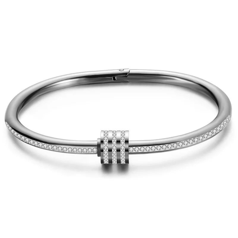 Elena Gold-Plated Stainless Steel Crystal Wrap Bracelet