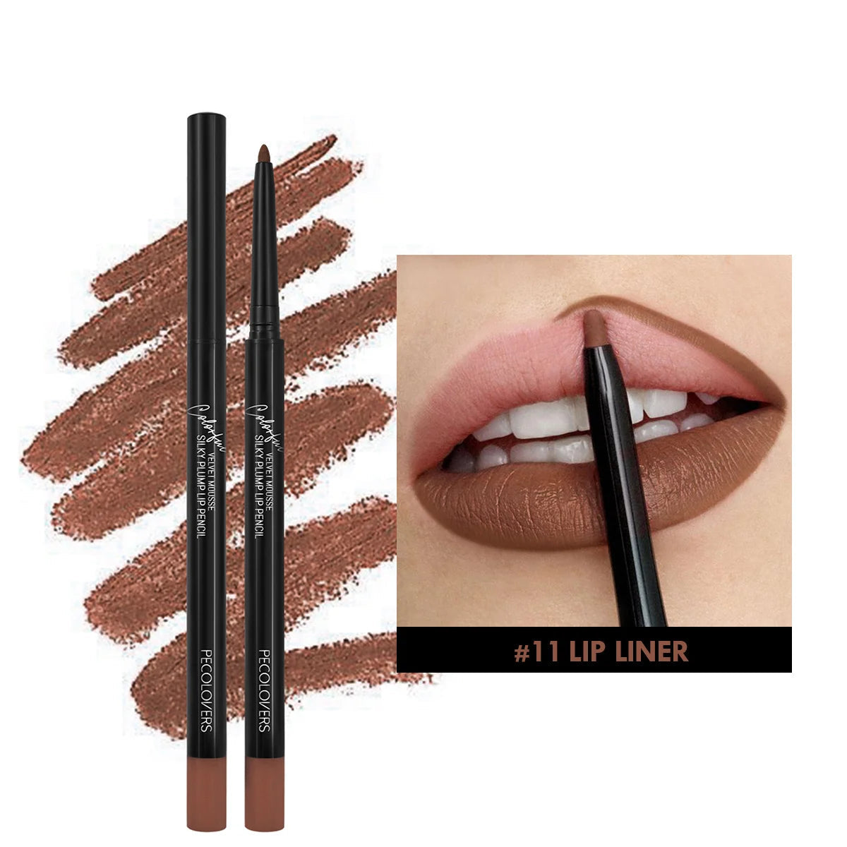 Waterproof Matte Lipliner Pencil – Long-Lasting, Non-Stick Cup Lip Contour & Lipstick | 12 Moisturizing Colors