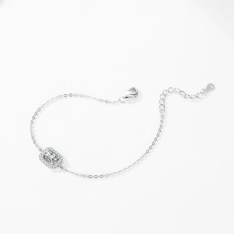 Ailmay 925 Silver Bracelet with 1 Carat Zirconia Sparkle