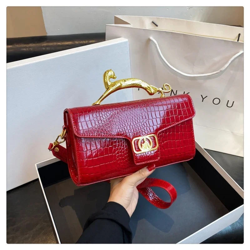 Women's Luxury Leather Shoulder Bag – Metal Buckle & Fashion