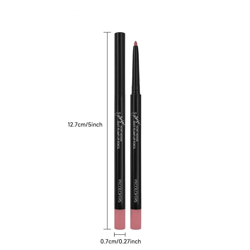 Waterproof Matte Lipliner Pencil – Long-Lasting, Non-Stick Cup Lip Contour & Lipstick | 12 Moisturizing Colors