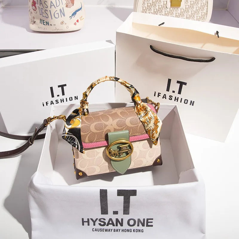 Minimalist Color Block Crossbody Handbag for Women