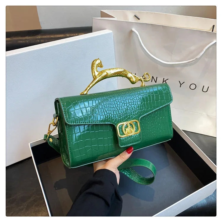 Women's Luxury Leather Shoulder Bag – Metal Buckle & Fashion