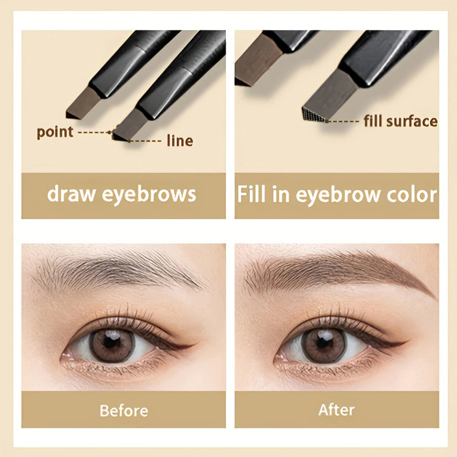 Waterproof Double-Head Matte Eyebrow Pen – Long-Lasting, Non-Smudging Brow Pencil with Brush