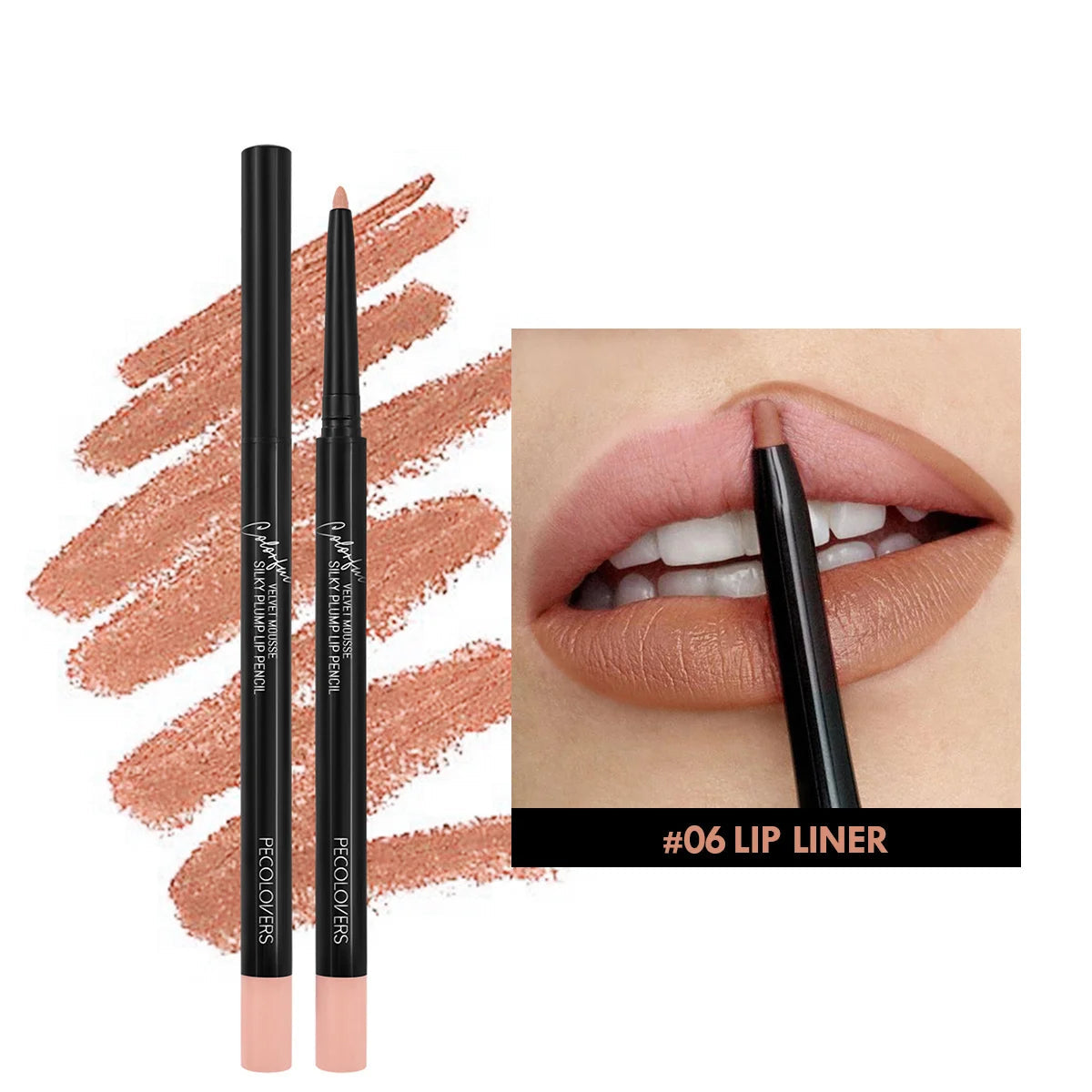 Waterproof Matte Lipliner Pencil – Long-Lasting, Non-Stick Cup Lip Contour & Lipstick | 12 Moisturizing Colors