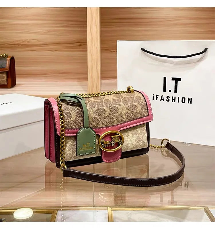Minimalist Color Block Crossbody Handbag for Women