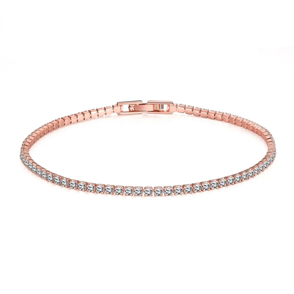 Mia Tennis Bracelet 925 Rose Gold Jewelry