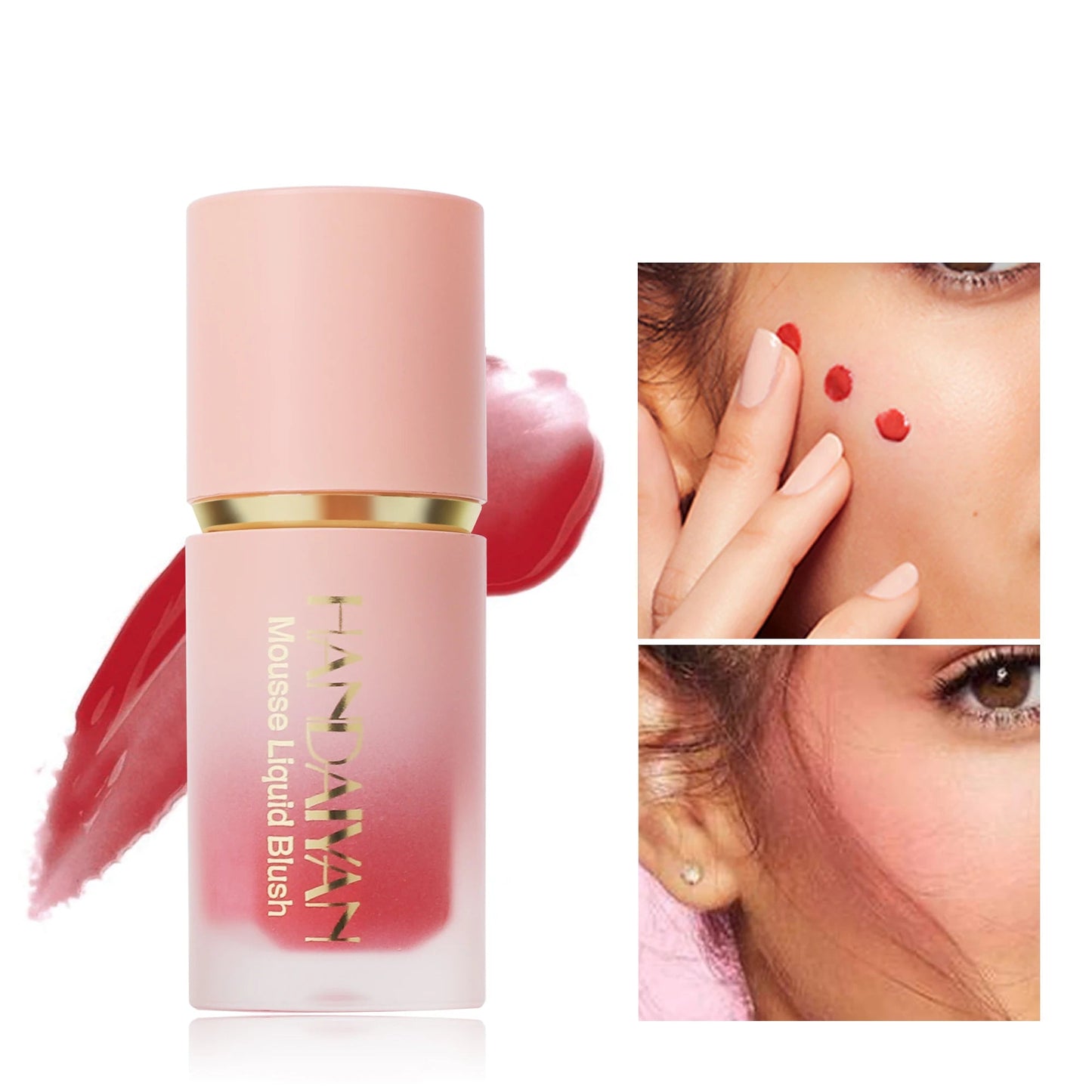 HANDAIYAN 6-Color Matte Liquid Blush – Long-Lasting, Waterproof with Sponge Brush Head