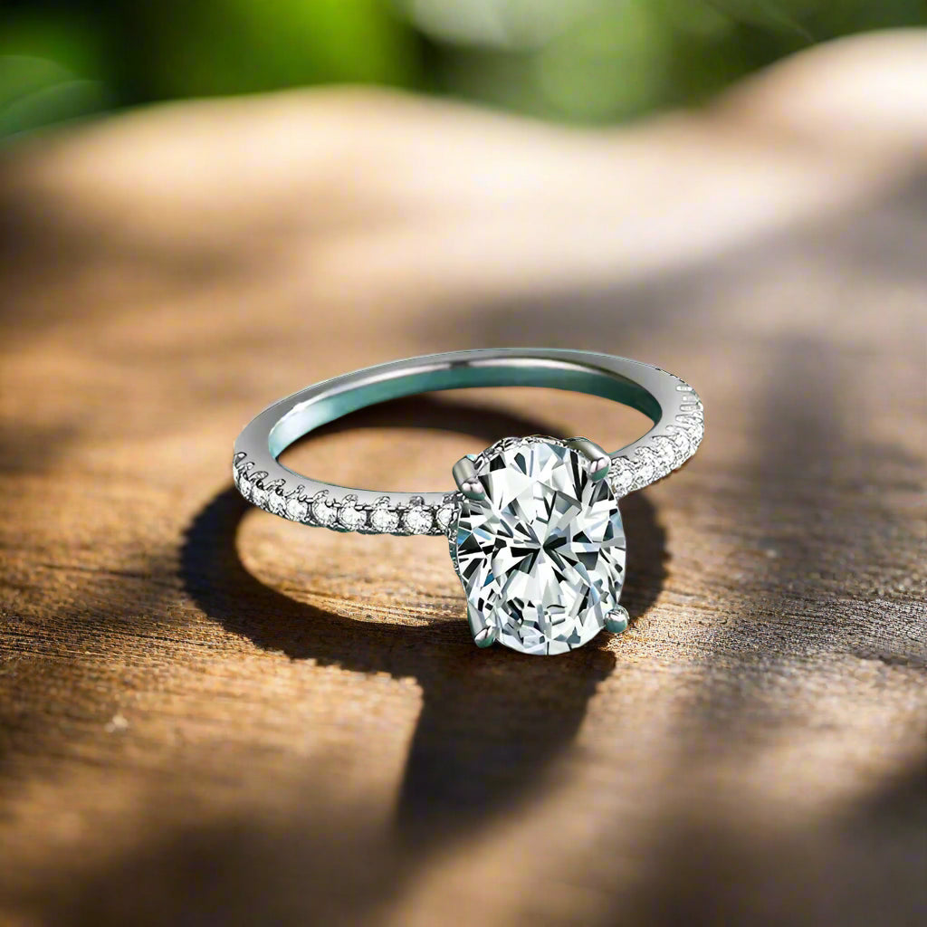 925 Sterling Silver Oval 5A Cubic Zirconia Ring – Luxury Engagement & Wedding Jewelry for Women