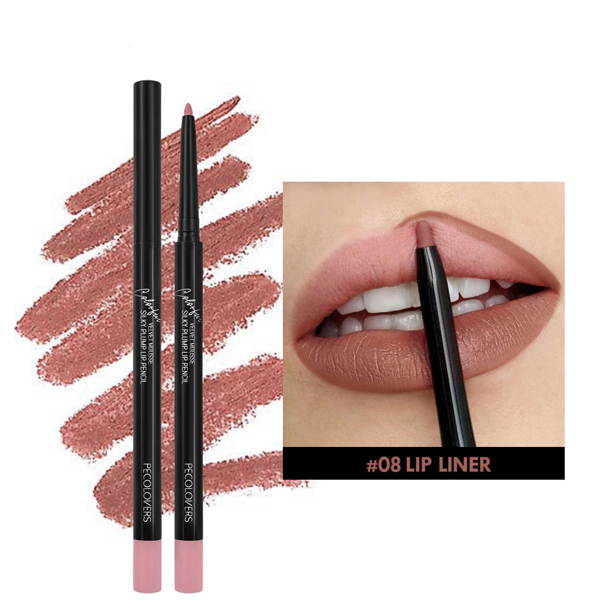 Waterproof Matte Lipliner Pencil – Long-Lasting, Non-Stick Cup Lip Contour & Lipstick | 12 Moisturizing Colors