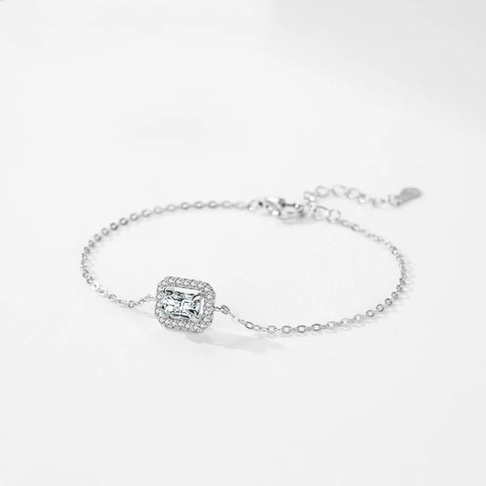 Ailmay 925 Silver Bracelet with 1 Carat Zirconia Sparkle