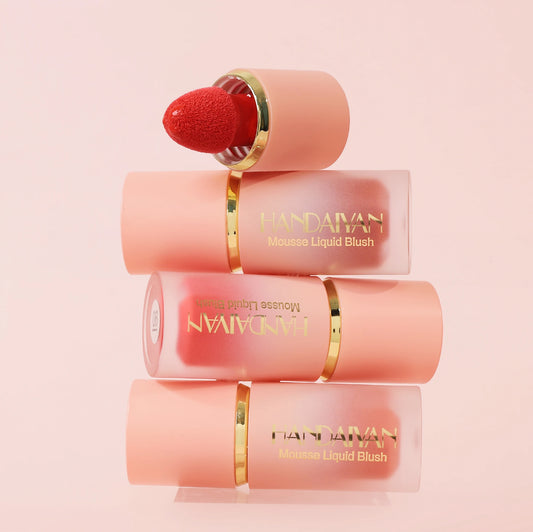 HANDAIYAN 6-Color Matte Liquid Blush – Long-Lasting, Waterproof with Sponge Brush Head
