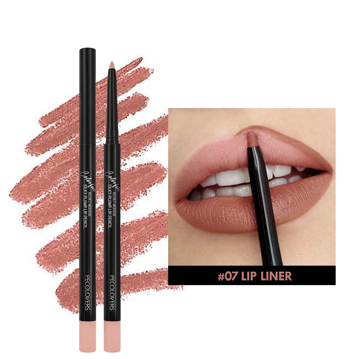 Waterproof Matte Lipliner Pencil – Long-Lasting, Non-Stick Cup Lip Contour & Lipstick | 12 Moisturizing Colors