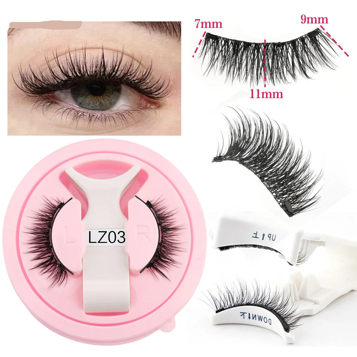 Magnetic Faux Mink Eyelashes Set – Fluffy, Reusable Lashes with Magnetic Tweezers | Natural Long Look