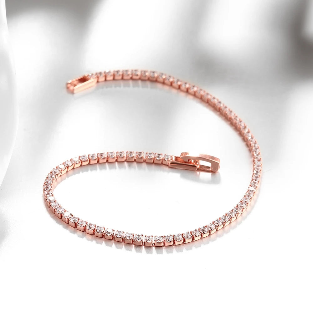 Mia Tennis Bracelet 925 Rose Gold Jewelry