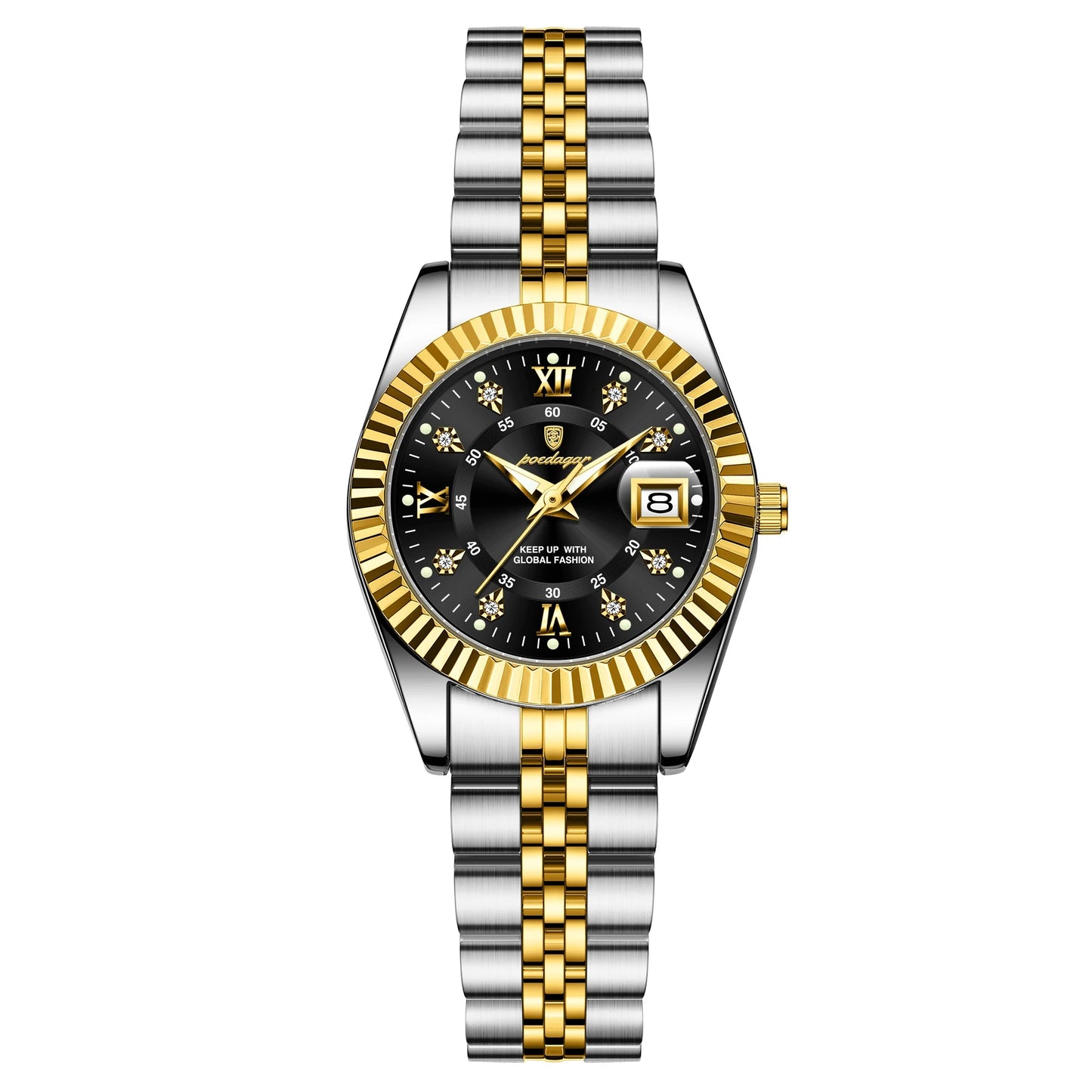 Luxury stainless steel watch with a waterproof design for timeless elegance