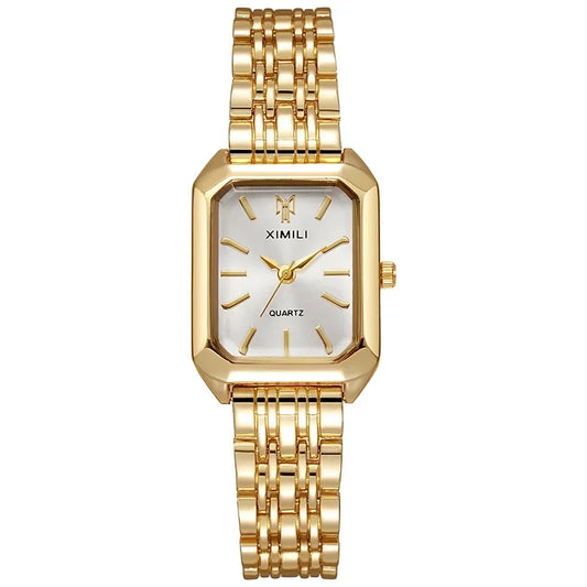 Luxury Square Women’s Quartz Watch – Stainless Steel Strap, Elegant Gift Timepiece for Everyday Fashion (2025 New Trend)