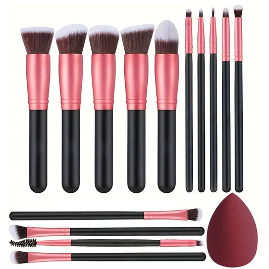 14-Piece Soft Makeup Brush Set – Fluffy Foundation, Blush & Eyeshadow Tools | Perfect Beauty Gift for Her