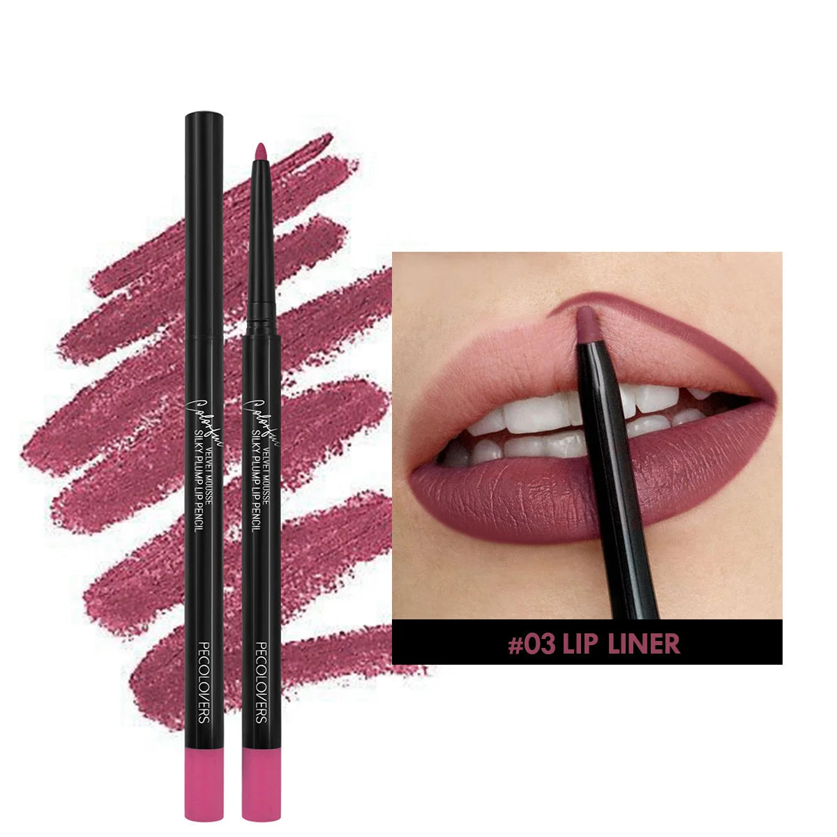 Waterproof Matte Lipliner Pencil – Long-Lasting, Non-Stick Cup Lip Contour & Lipstick | 12 Moisturizing Colors