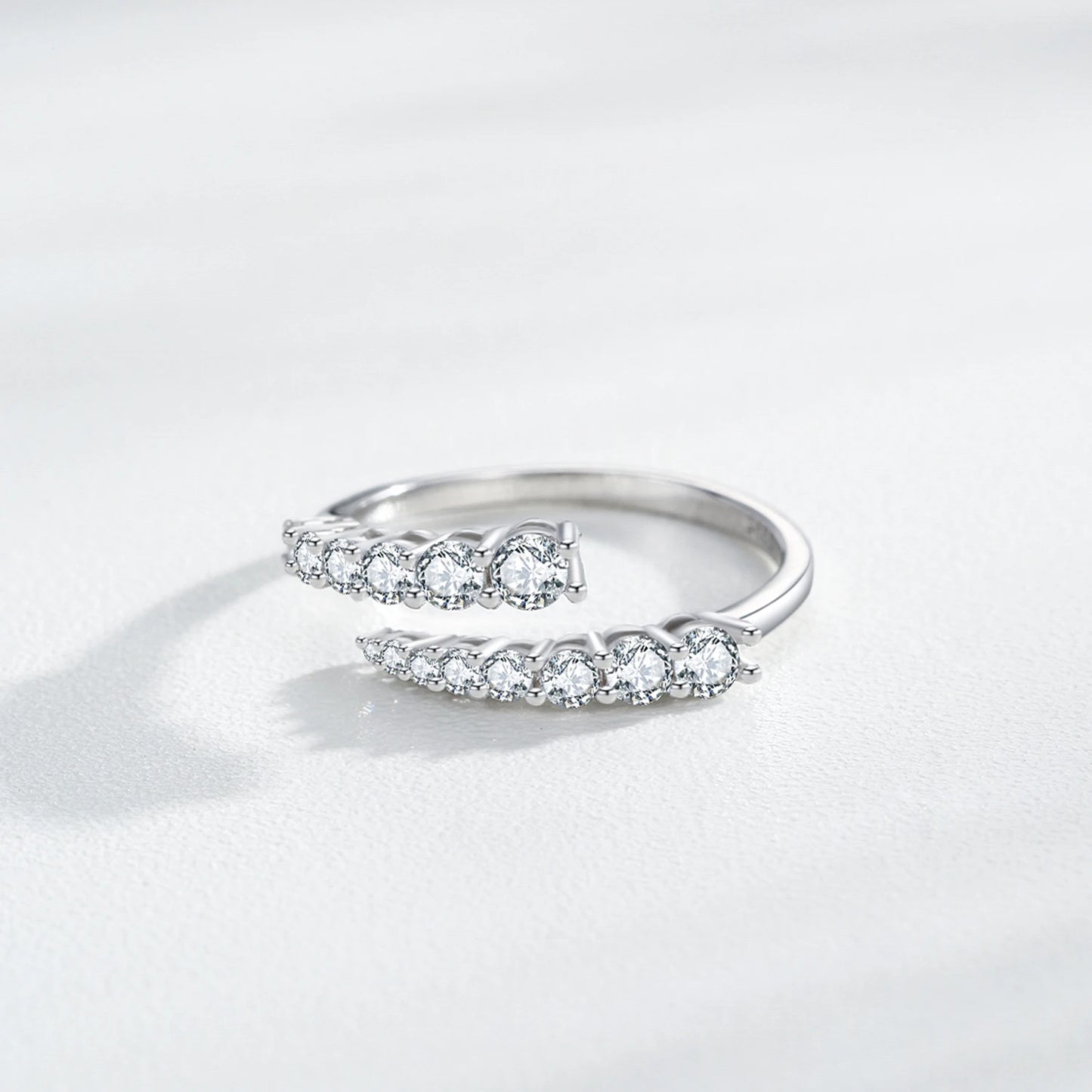Luxury 925 Sterling Silver Adjustable Zircon Ring