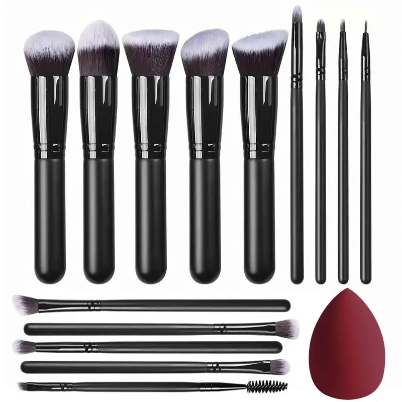 14-Piece Soft Makeup Brush Set – Fluffy Foundation, Blush & Eyeshadow Tools | Perfect Beauty Gift for Her