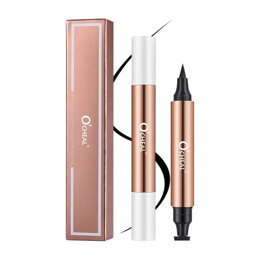 O'CHEAL Dual-Head Black Eyeliner Stamp – Waterproof Liquid Eyeliner Pen | Fast-Dry Makeup Tool