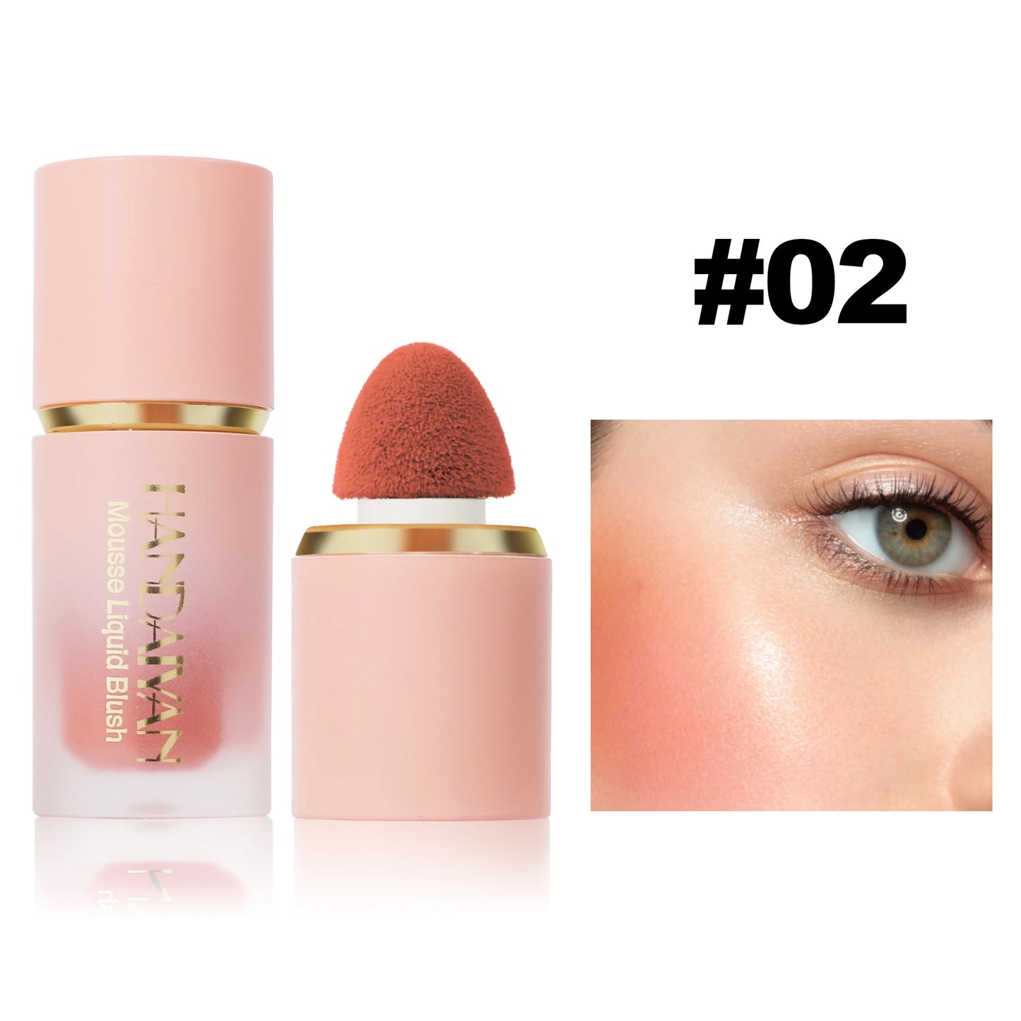 HANDAIYAN 6-Color Matte Liquid Blush – Long-Lasting, Waterproof with Sponge Brush Head
