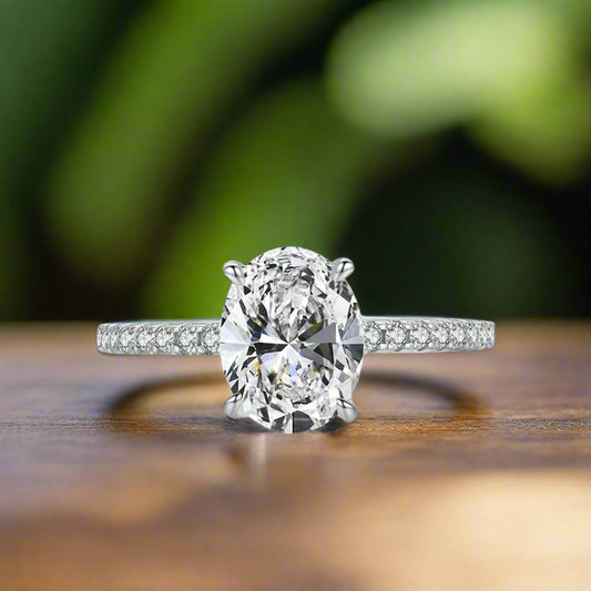 925 Sterling Silver Oval 5A Cubic Zirconia Ring – Luxury Engagement & Wedding Jewelry for Women