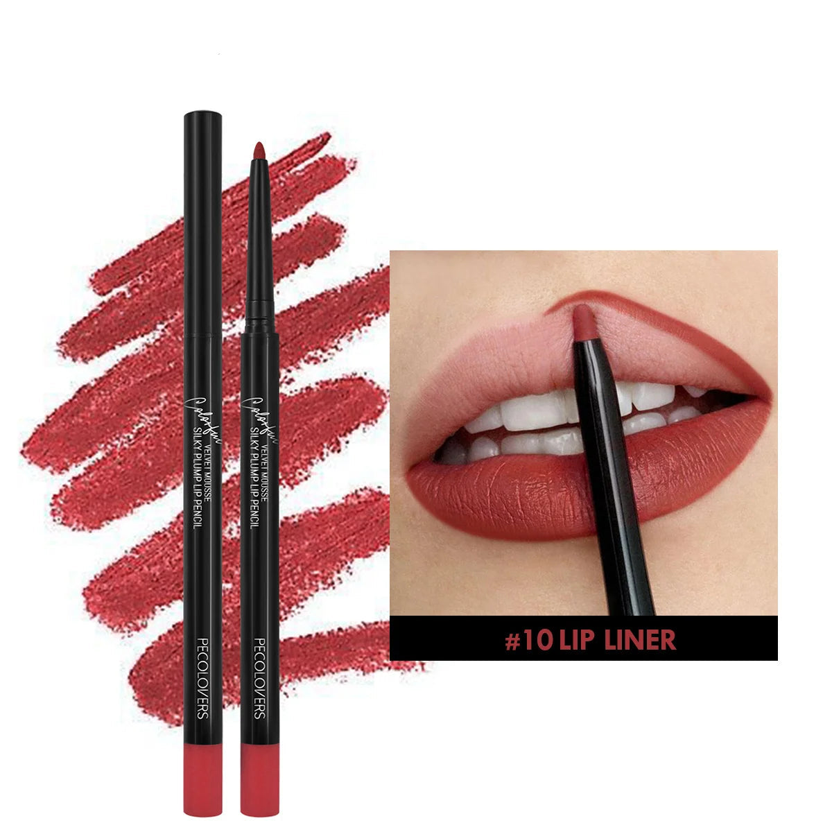 Waterproof Matte Lipliner Pencil – Long-Lasting, Non-Stick Cup Lip Contour & Lipstick | 12 Moisturizing Colors