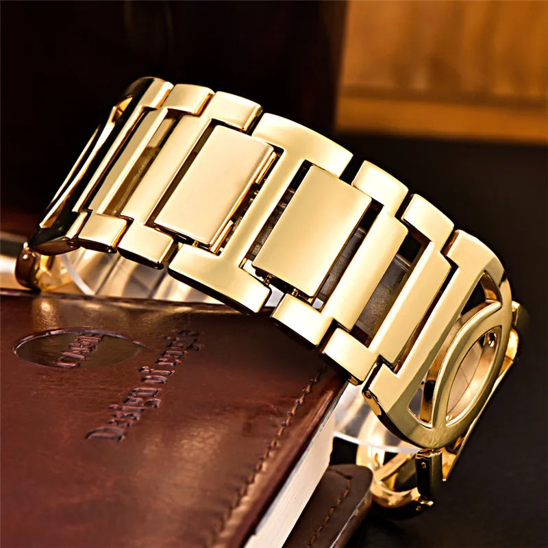 Premium Women's Quartz Watch – Gold-Tone Luxury Bracelet Design