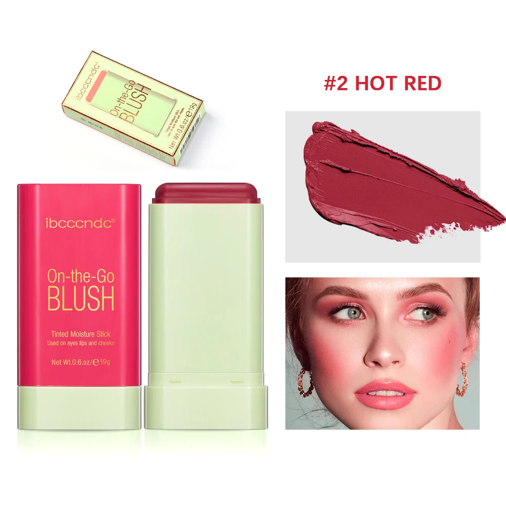 Waterproof Matte Blush Stick – Long-Lasting Solid Blusher for Face | Peach Tone Cream Blush Makeup