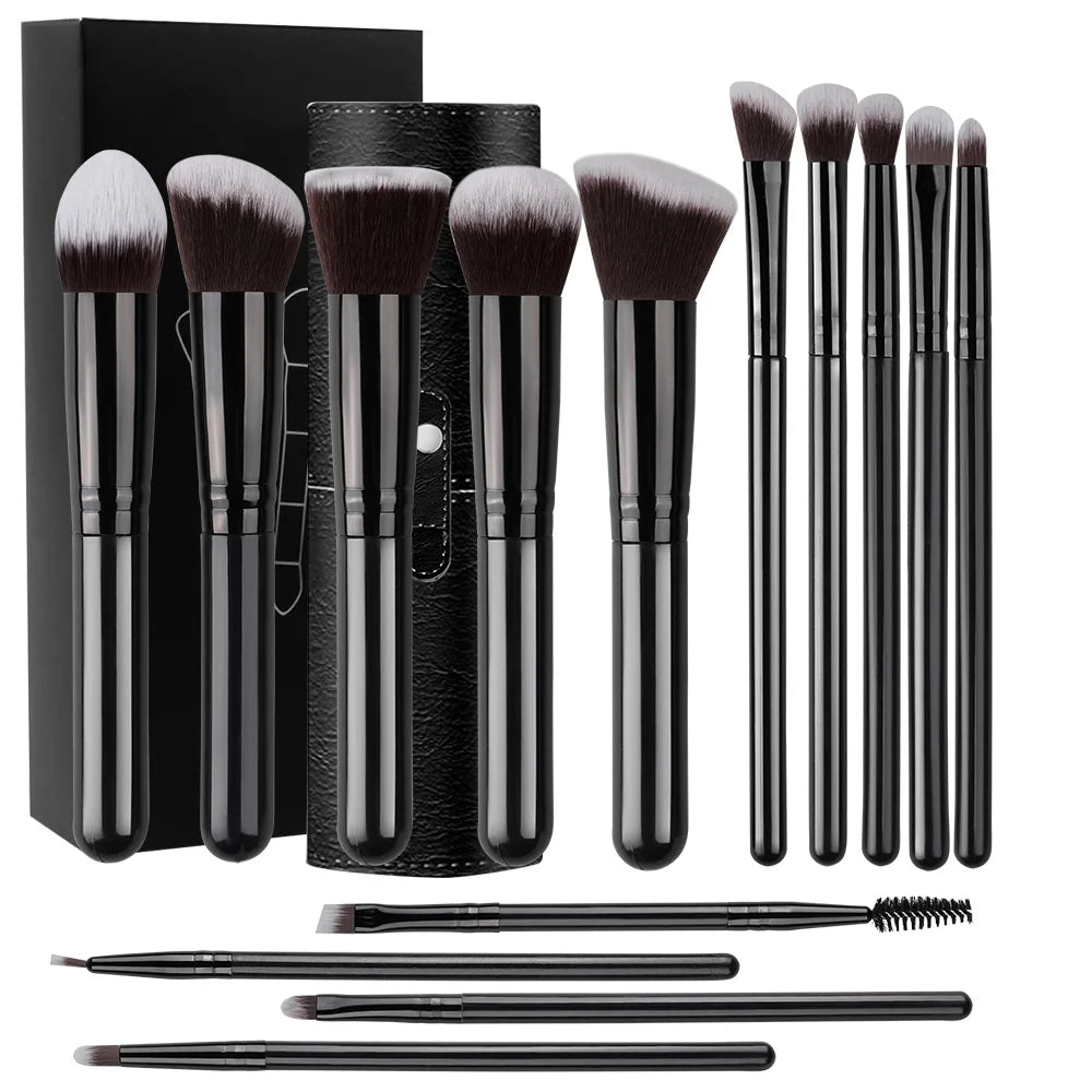 14-Piece Soft Makeup Brush Set – Fluffy Foundation, Blush & Eyeshadow Tools | Perfect Beauty Gift for Her