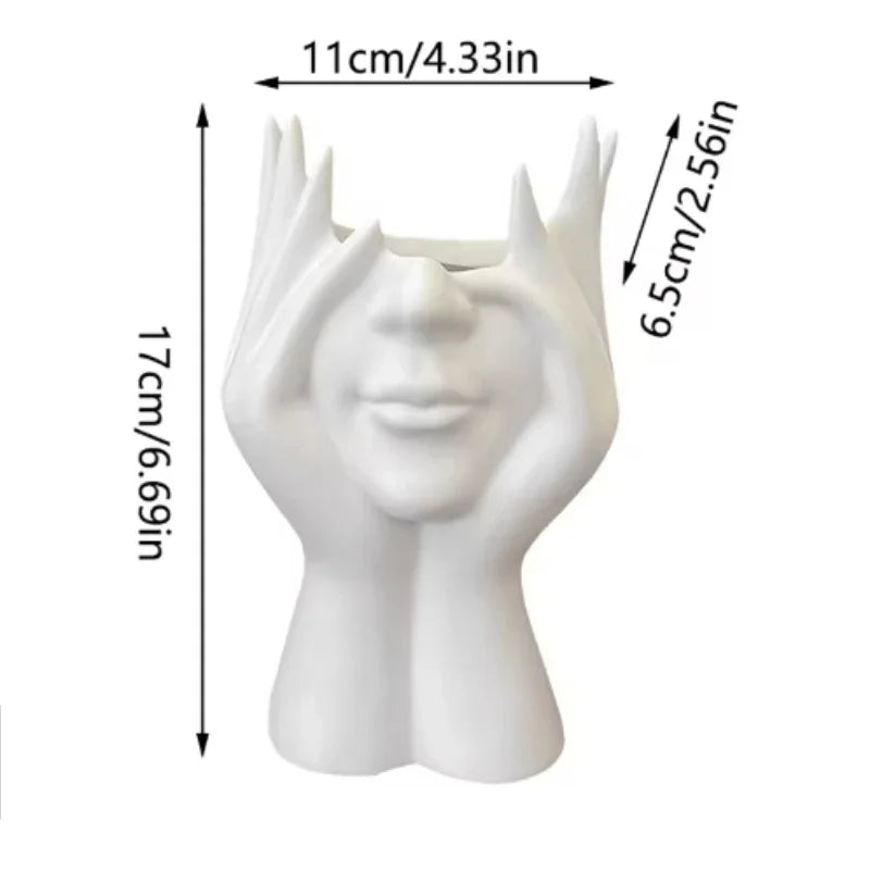 Creative Human Body Art Pen & Makeup Brush Holder – Modern Decorative Desk Organizer (1/2 PCS)