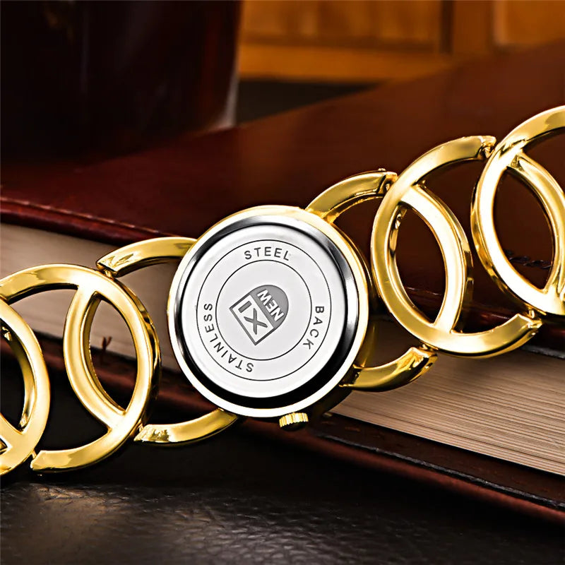 Premium Women's Quartz Watch – Gold-Tone Luxury Bracelet Design