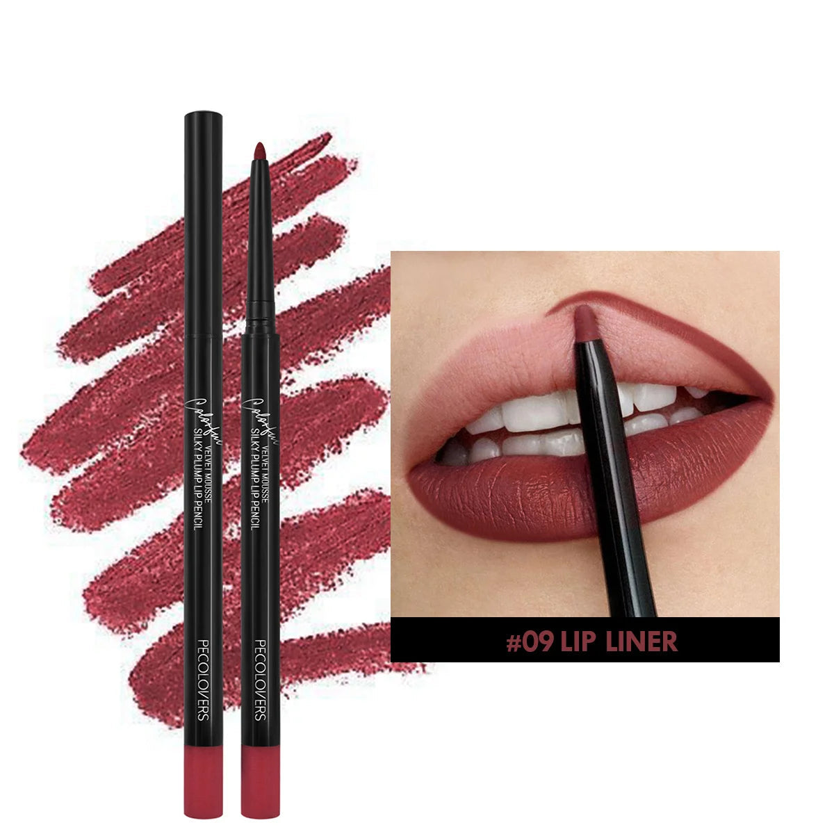 Waterproof Matte Lipliner Pencil – Long-Lasting, Non-Stick Cup Lip Contour & Lipstick | 12 Moisturizing Colors