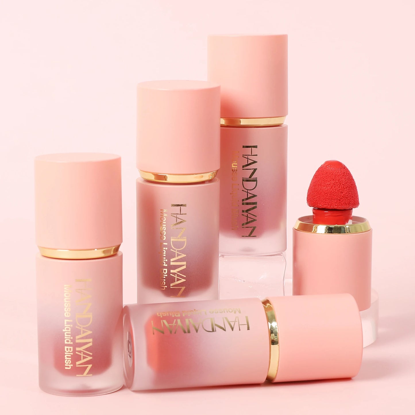 HANDAIYAN 6-Color Matte Liquid Blush – Long-Lasting, Waterproof with Sponge Brush Head